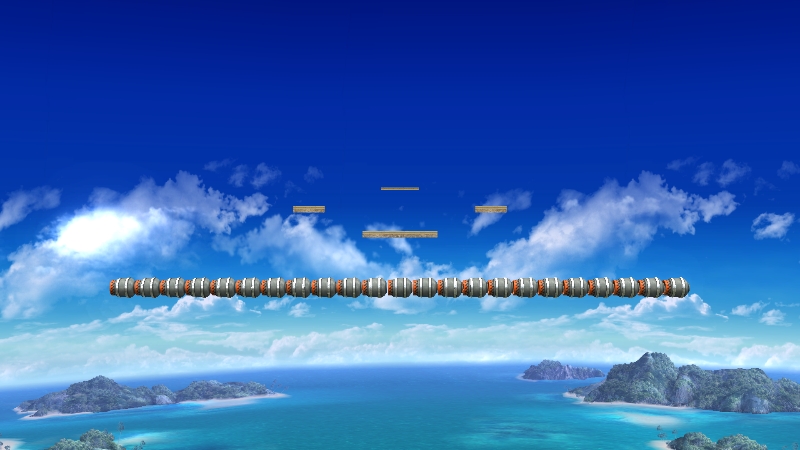  Kitzu said: «DS - Dream Stage. Jungle Japes from Melee. Cannons represent the river, and the gaps between the platforms are a bit wider so that every ledge can be grabbed.»29.Apr.2016