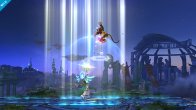 Sakurai said:  «That said, if we're talking just about range, even that can't beat Palutena's power, Heavenly Light. It has quite a damage field. However, this is a no-flinch attack, which means the opponents won't react to the damage!» 08.Jul.2014