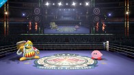 Sakurai said:  «...and this one is the Punch Out!! W.V.B.A. design. King Dedede really likes fighting in the ring, doesn't he?» 25.Feb.2014