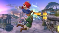 Sakurai said:  «There are many changes being made to attack and defense options for grabbing edges. In this picture, Link is actually trumping Mario's grab. Some other changes include: -Air time and accumulated damage will determine your period of invincibility while hanging on an edge. -Grab controls will no longer be affected by whether you have above or below 100% damage.» 22.Jan.2014