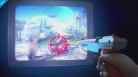Sakurai said:  «Here's what's happening behind the scenes in one of the secret fighter's shooting moves. The object being held is called an NES Zapper. This is an accessory which was released for the NES outside of Japan. Now, this image is edited, but it's a scene from the secret fighter's reveal video.» 22.Oct.2014