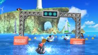 Sakurai said:  «For example, here's the starting line of a power-cruising race. You may also find yourself at a mountain summit, in front of a fountain, on a suspension bridge, in a fighting arena, or riding on a boat. The stage really feels like a resort vacation.» 07.Nov.2014