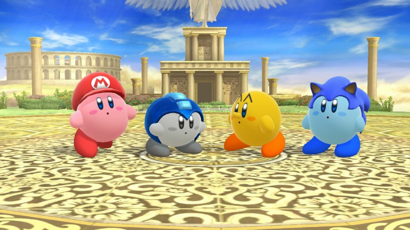  ???× said: «I'm very impressed by this All-Star line of fighters. Mario, Mega Man, Pac-Man and Sonic battling at once, in one game! Though, something seems a bit....off.      #Kirby»19.Dec.2014