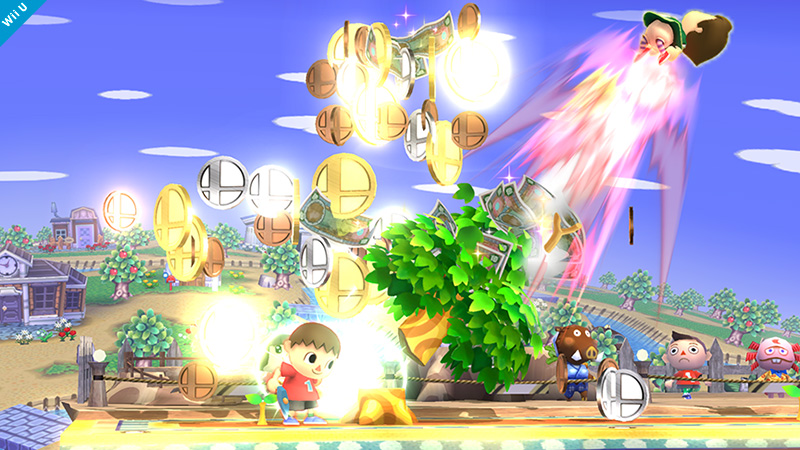 Sakurai said:  «Jackpot Opportunity is one of the Events in single-player mode where you aim to collect 1,000 Gold to pay off your loan. This scenario uses Coin Battle rules.» 05.Nov.2014