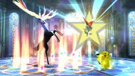 Sakurai said:  «Victini and Xerneas are both support Pokémon. Victini's Victory Star boosts the attack of whoever throws the Poké Ball, and also prevents flinching. Xerneas's Geomancy increases the launch power of all fighters, but exceptionally raises it for whoever had the Poké Ball.» 06.Aug.2014