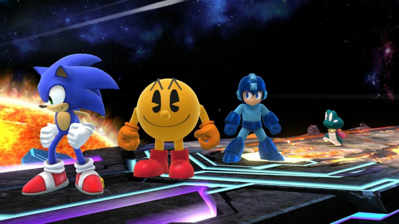  Nonno Umby said: «Here we have all the guest characters!Sonic, Pac-Man, Mega Man and Snake!»23.Jan.2015