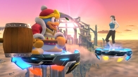Sakurai said:  «Here's a look at the revival platforms. The color of the bottom mechanism changes from yellow to red to warn you how much time you have left before you drop into the fray.» 26.May.2014