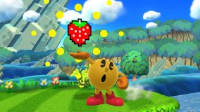  - Pac-Man Neutral Special - Sakurai said:  «Pac-Man's standard special move, Bonus Fruit. As you charge this move, the bonuses will change, and all of them have different characteristics and movement patterns when thrown. The bonuses cycle in the same order as in the original game, and the charge-up period doubles once you cycle beyond the orange.» 19.Jun.2014